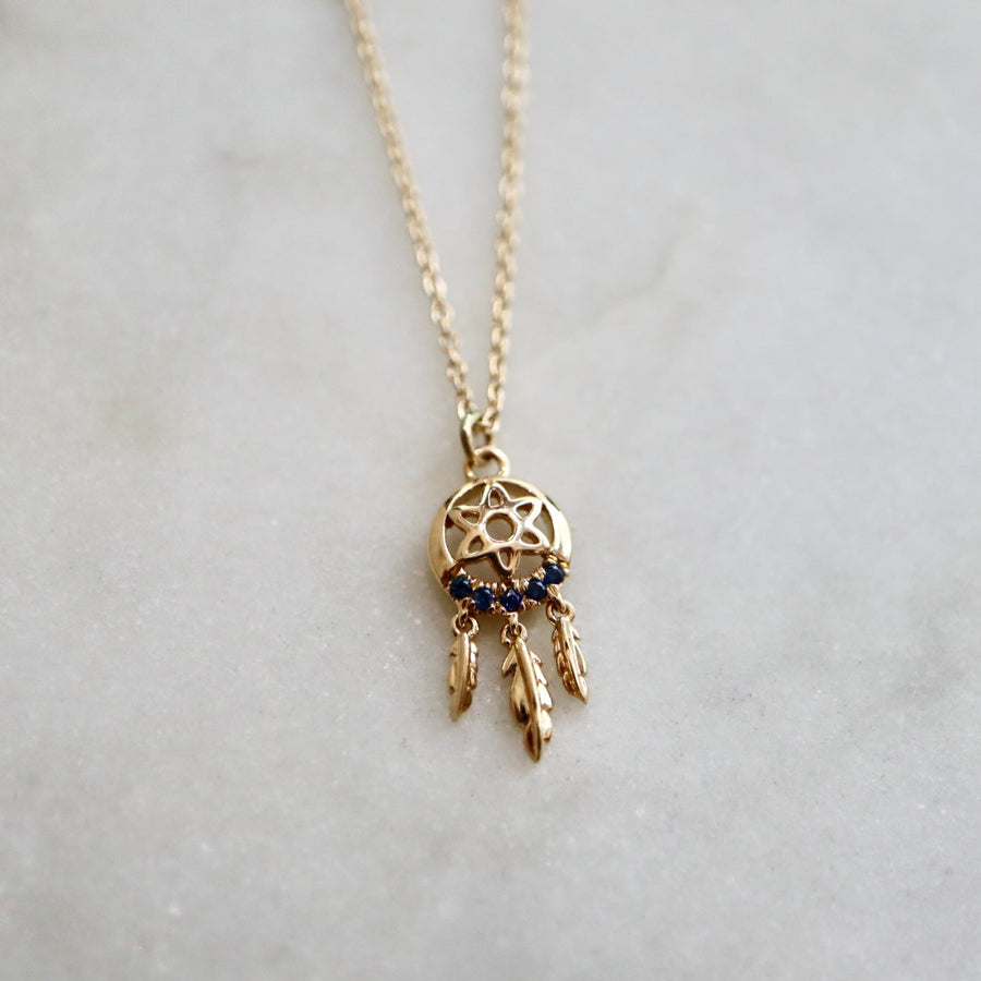 Sapphire Dream Catcher Necklace