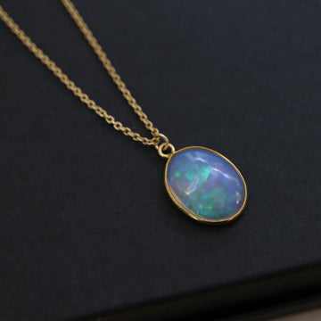 Sora Opal Necklace with 18K Chain