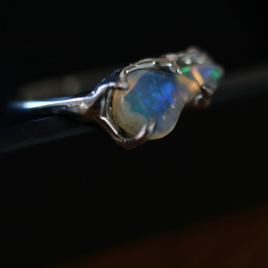 Organic Opal Ring with Platinum Band