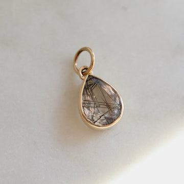 Teardrop Rutilated Quartz Charm