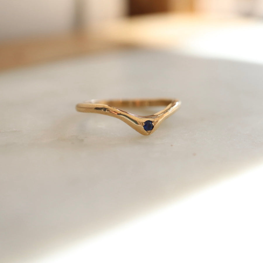 Sapphire Miki Slope Ring