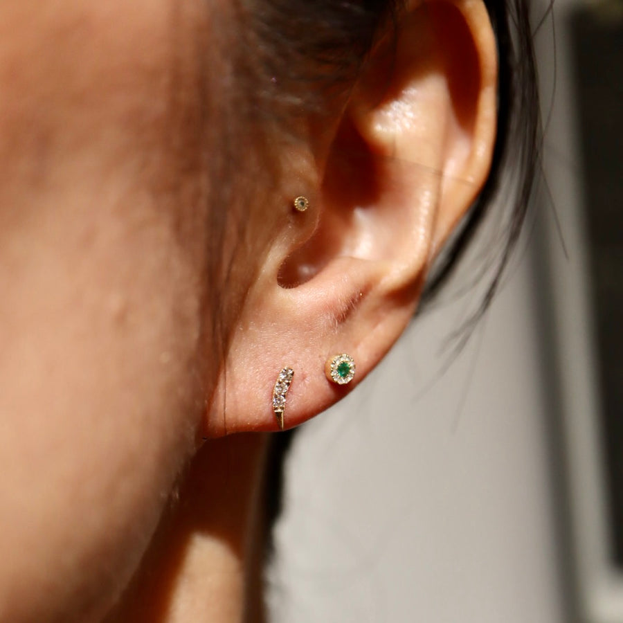 Taiyo Emerald Diamond Stud Earrings