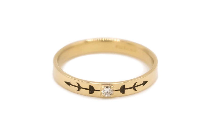 Moon Phase Ring 3mm with a Diamond