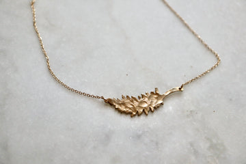 Hammered Feather Necklace