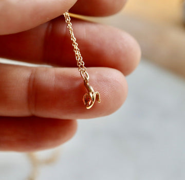 Tiny Gold Banana Necklace