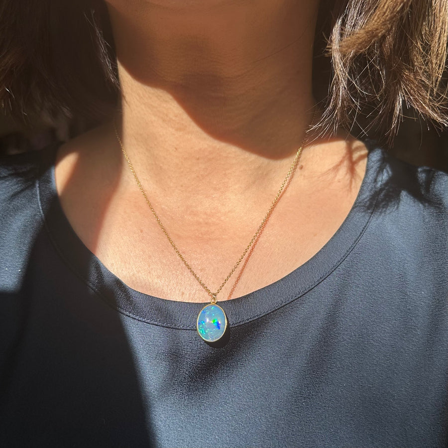 Sora Opal Necklace with 18K Chain