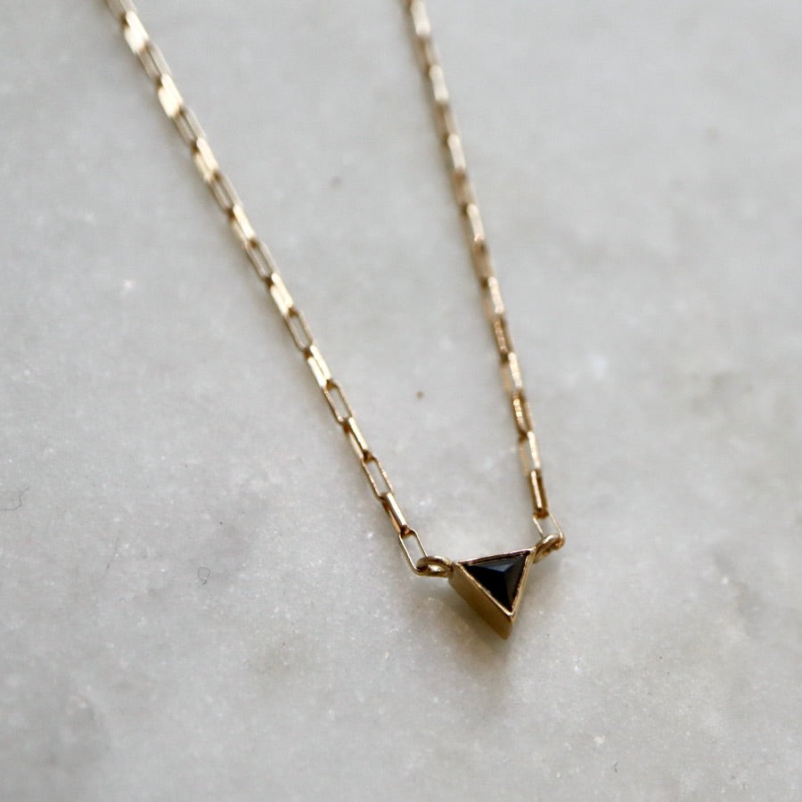 Triangle Black Diamond Necklace