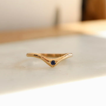 Sapphire Miki Slope Ring