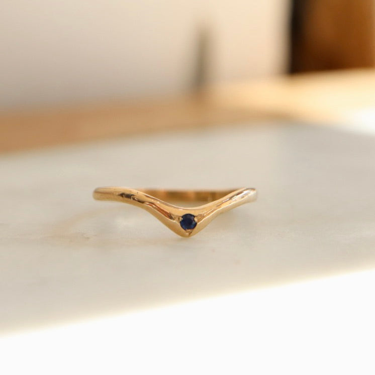 Sapphire Miki Slope Ring