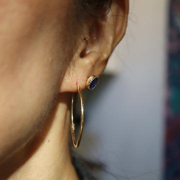 Elongated Long Hoop Earrings