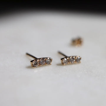 Curved Tatte Earring, Choice of Ruby, Diamond or Emerald