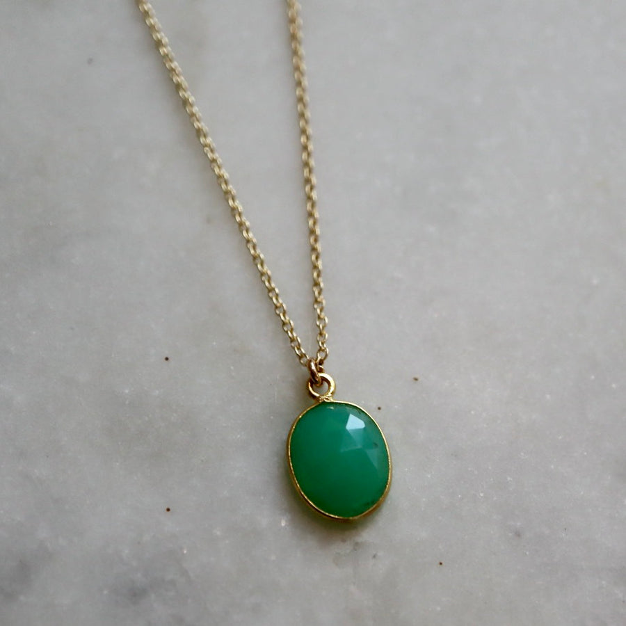 Faceted Chrysoprase Necklace