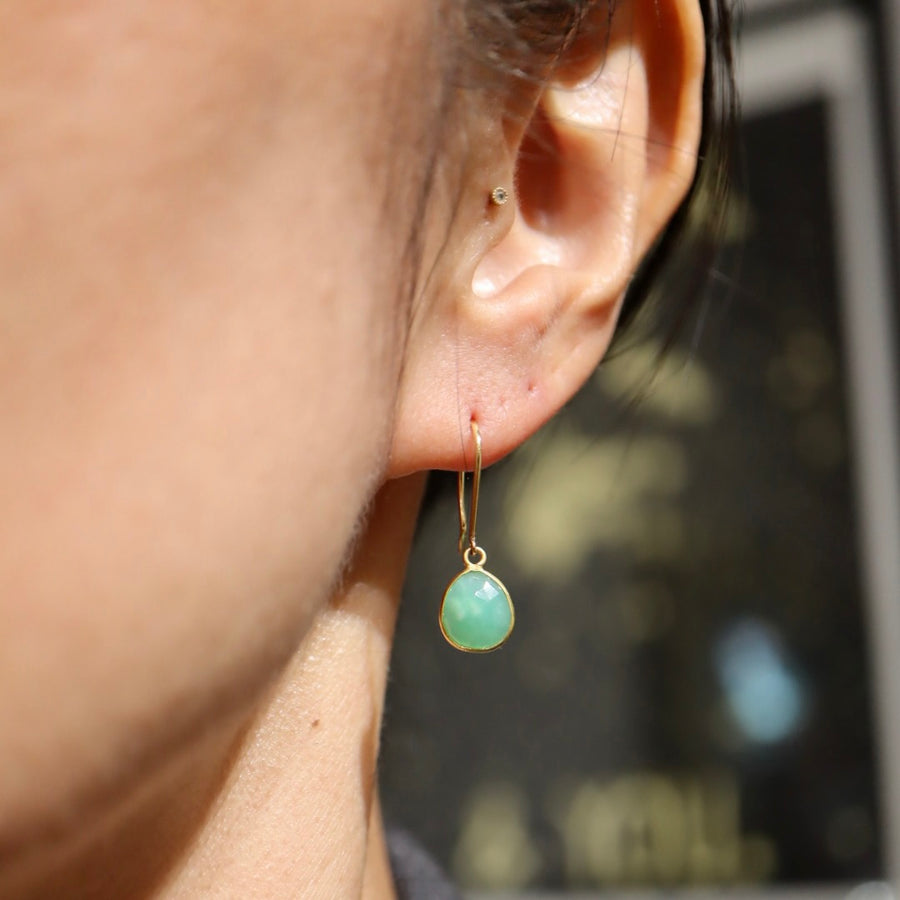 Chrysoprase Dangling Earrings