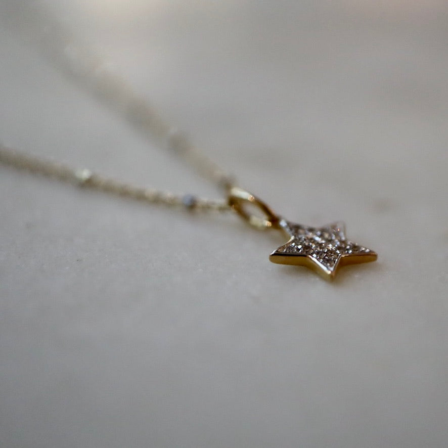 Twinkle Diamond Star Two-tone Necklace