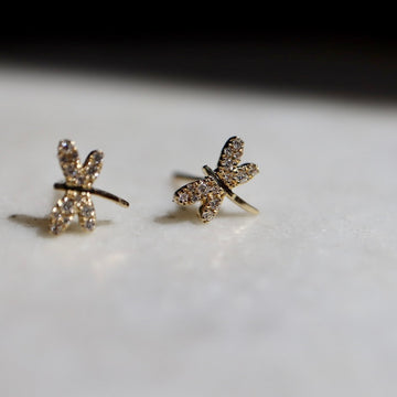 Diamond Dragonfly Earrings