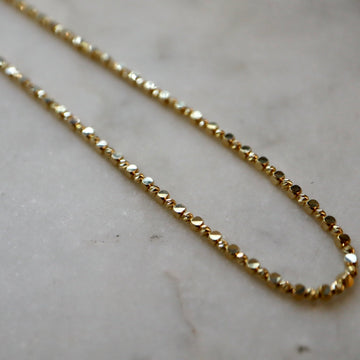 Sparkle Faceted Bead Gold Necklace