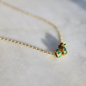 Triple Green Emerald Roundel Necklace