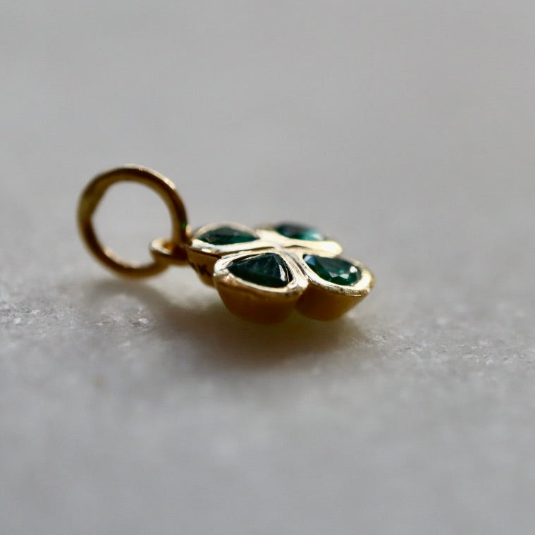 Emerald Four Leaf Clover Charm