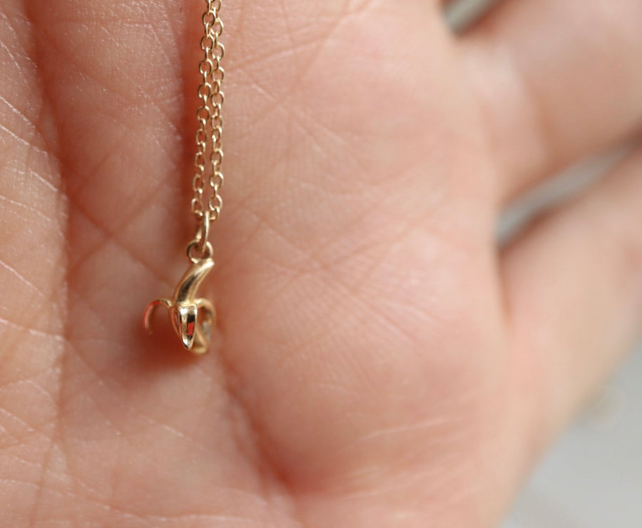 Tiny Gold Banana Necklace