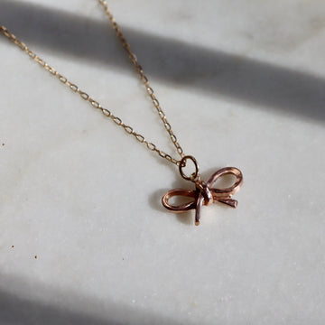 Rose Gold Bow Pendant (with or without a chain) for Necklace