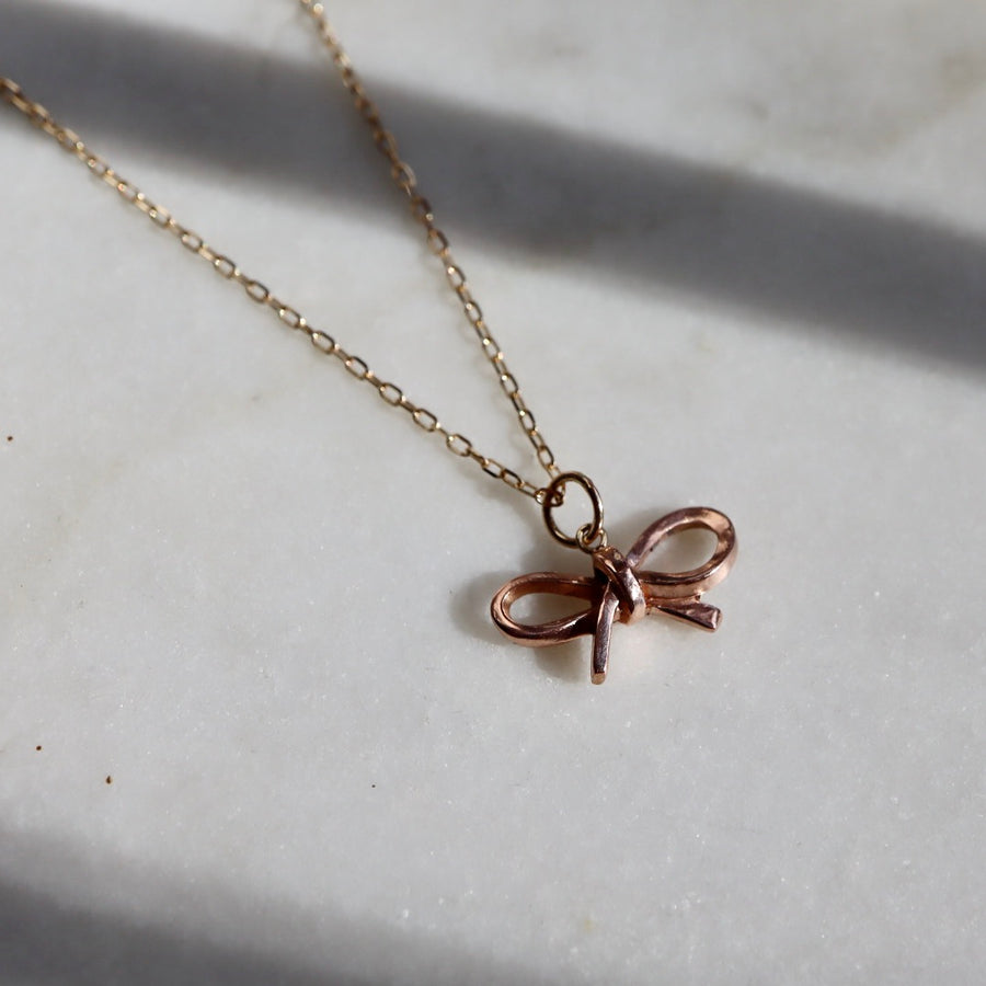 Rose Gold Bow Pendant (with or without a chain) for Necklace