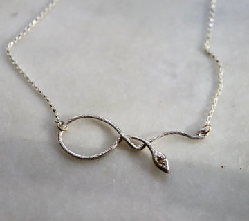 Diamond Serpentine Necklace / Silver