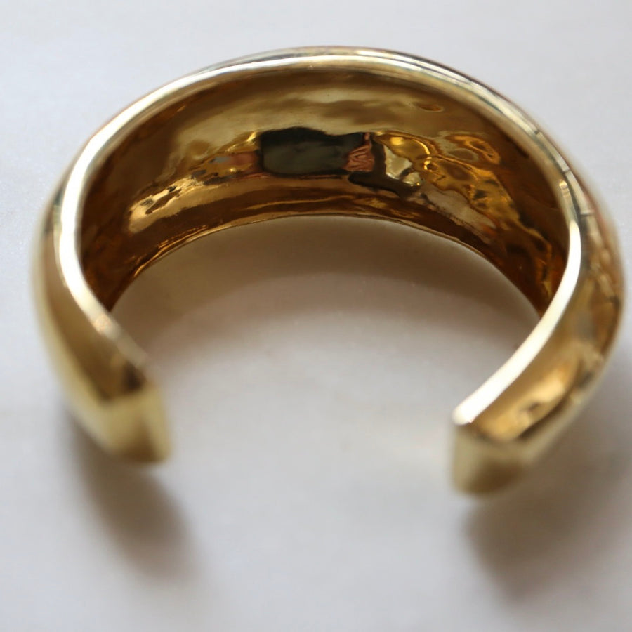 Organic Wide Ridge Cuff Bracelet