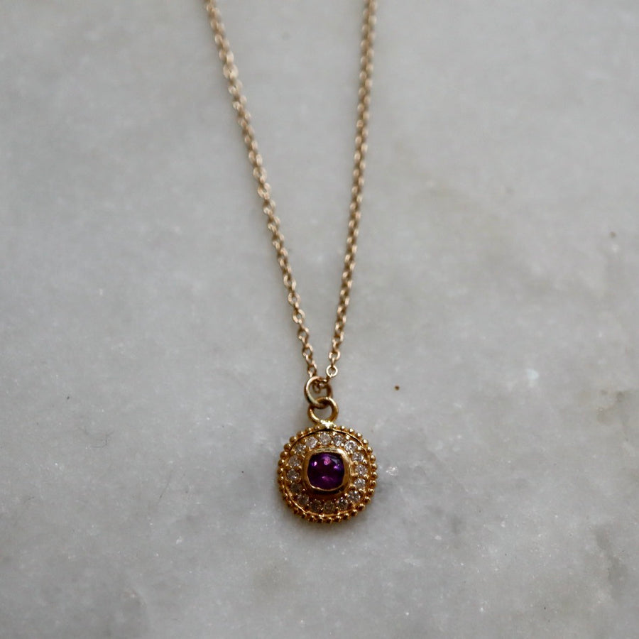 Amethyst and Diamonds 1980 Necklace