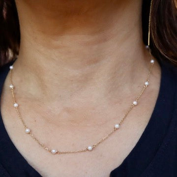 Stationed Pearl Necklace