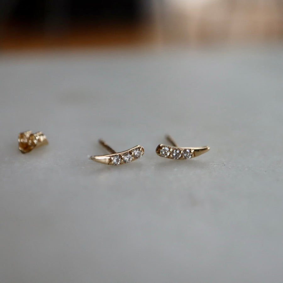 Curved Horn Diamond Earrings