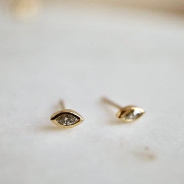 Bezel Set Marquise Diamond Earrings