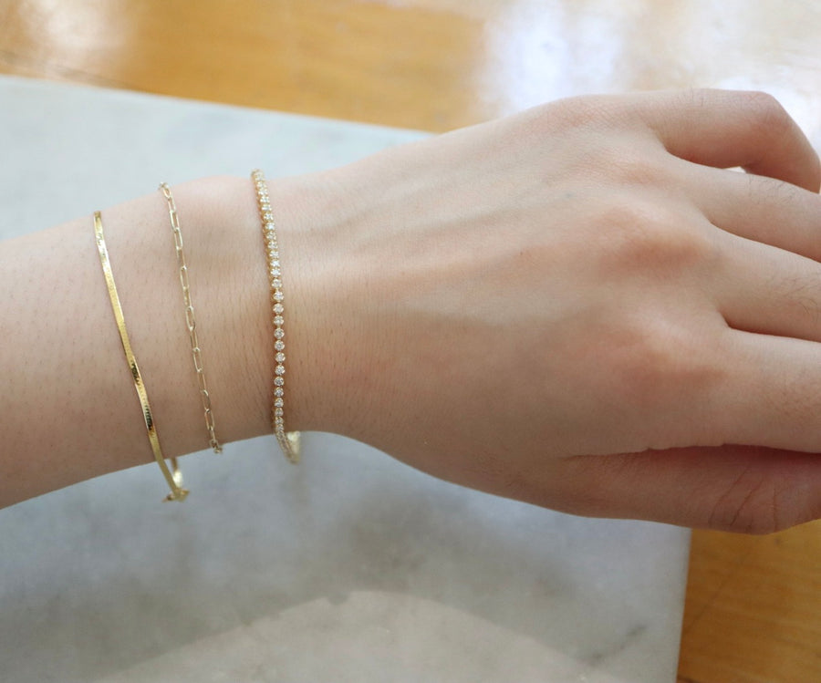 Liquid Gold Herringbone Narrow Bracelet
