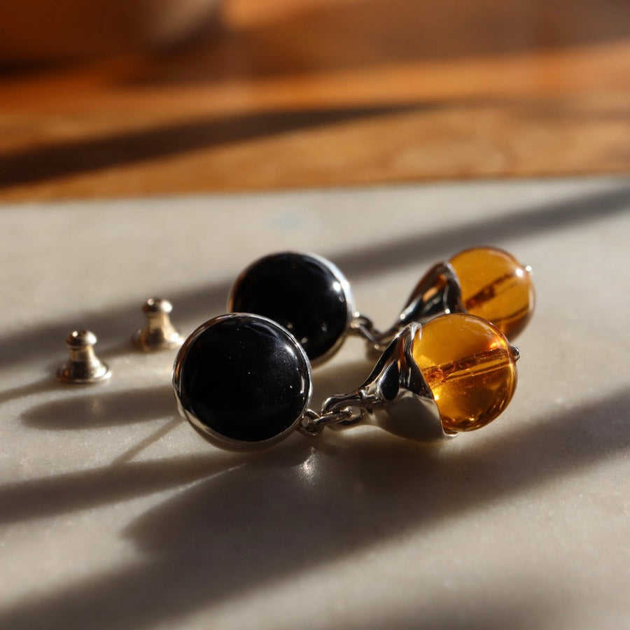 Faris Onyx and Glass CHAPEAU DROPS
