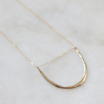 14K Gold Ripple U Medium Necklace