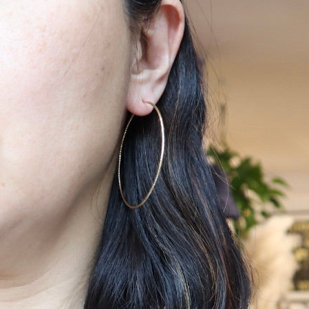 Sparkle Textured Endless Hoop Earrings