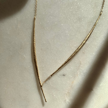 Gold Plated Ripple Slope Necklace