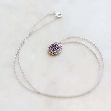 Sapphire Lava Necklace 14K White Gold