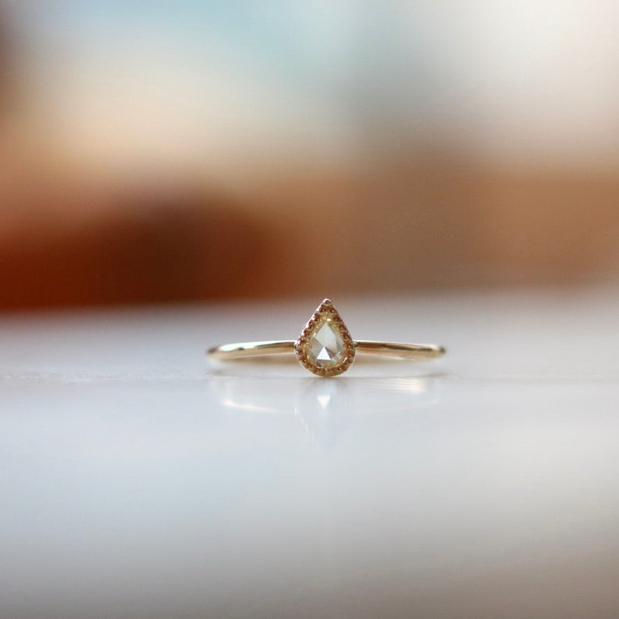 Pear Shape Rose Cut Diamond RIng