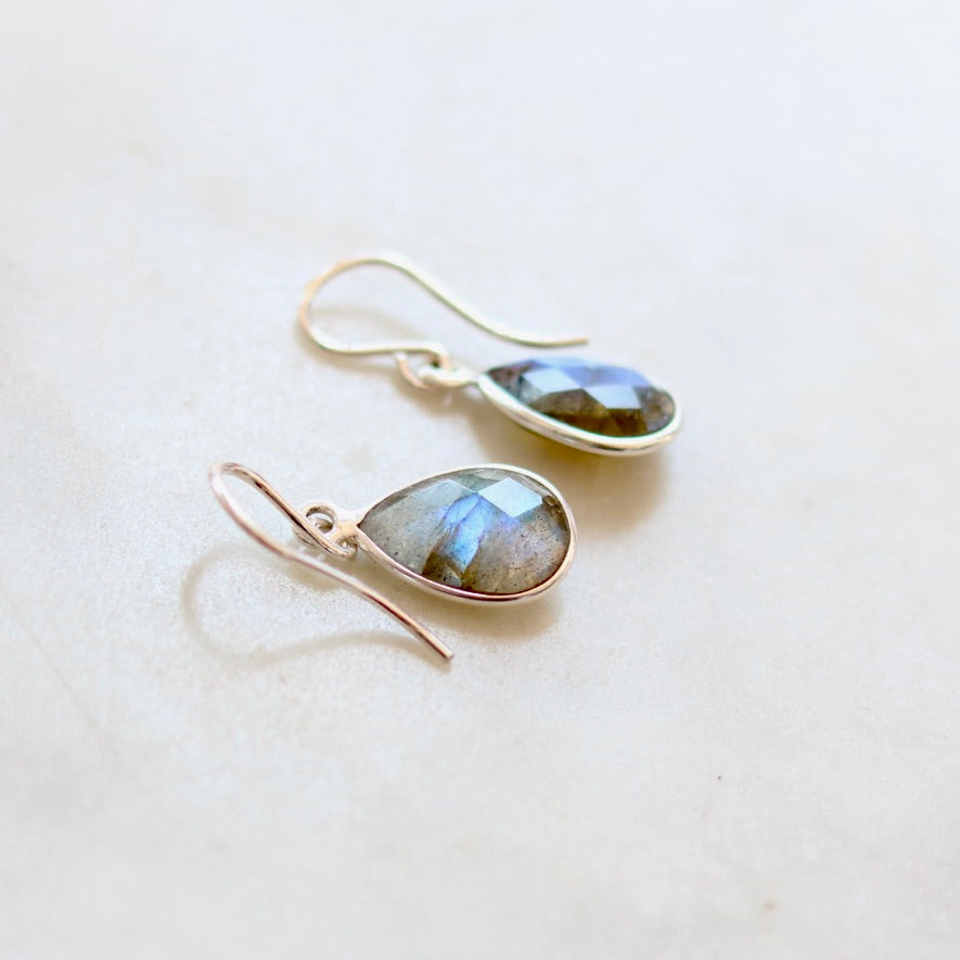 Pear Labradorite Earrings