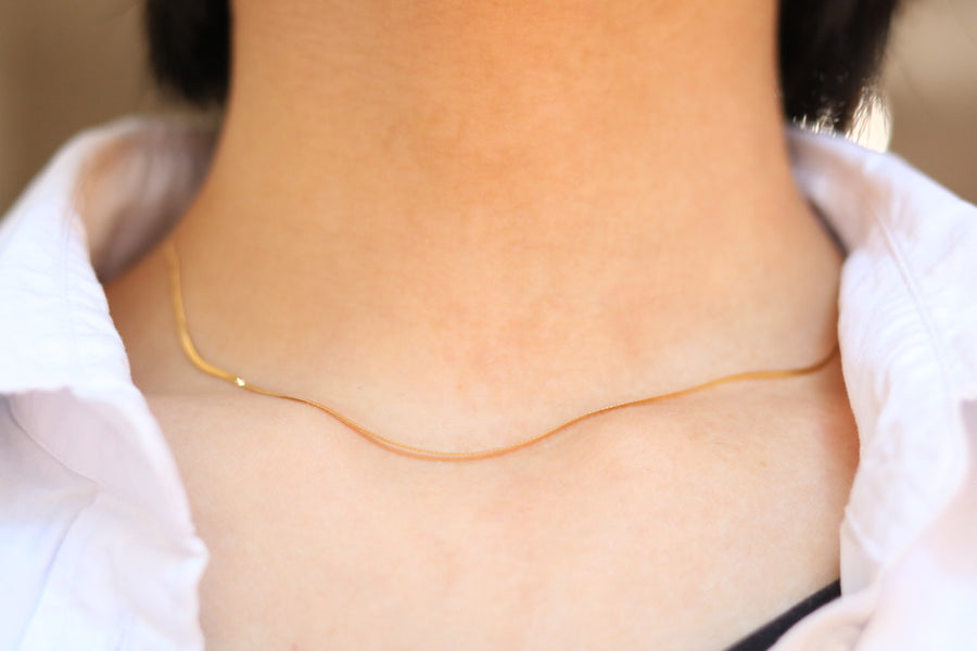 Skinny Herringbone Necklace