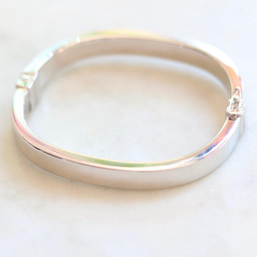 Hinged Silver Bangle Bracelet