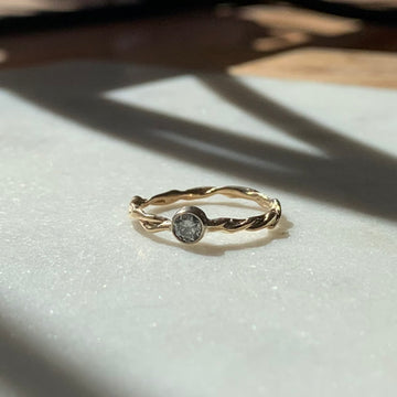 Twisted Gray Diamond Ring