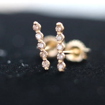 Row of Five Diamond earring