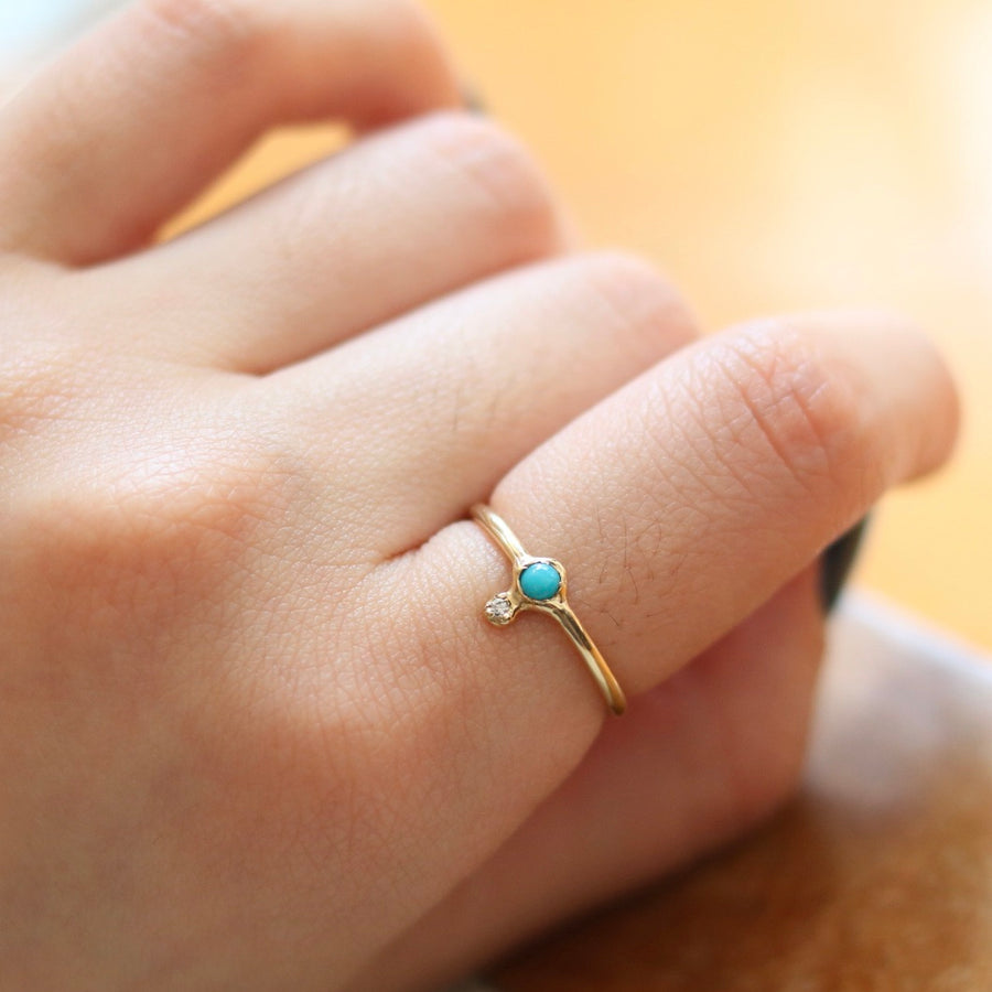 Turquoise & Diamond Ring