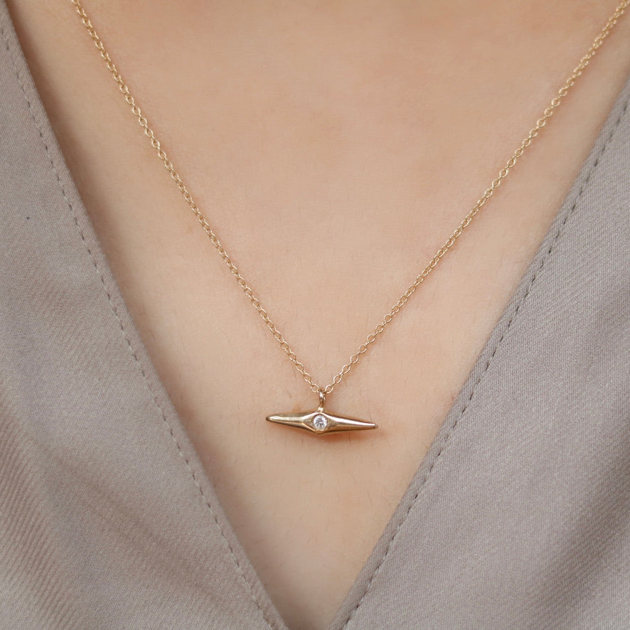 Bicone Diamond Gold Necklace