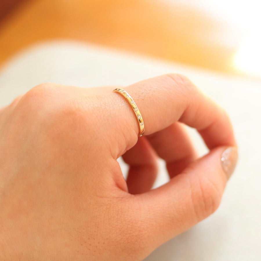 Diamond Dot Band Ring