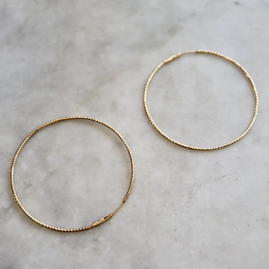 Sparkle Textured Endless Hoop Earrings