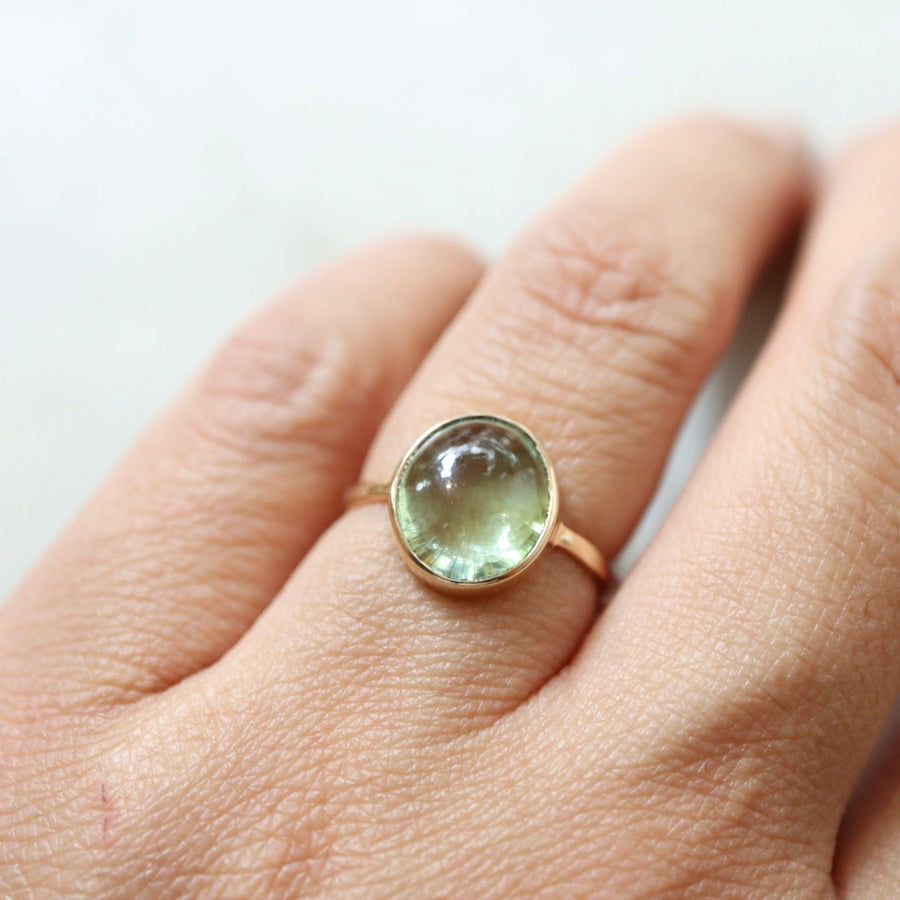 Buy Green Gemstone and Diamond Ring Online | ORRA