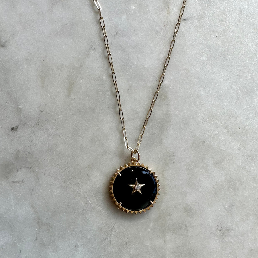 Black Onyx and Diamond Necklace