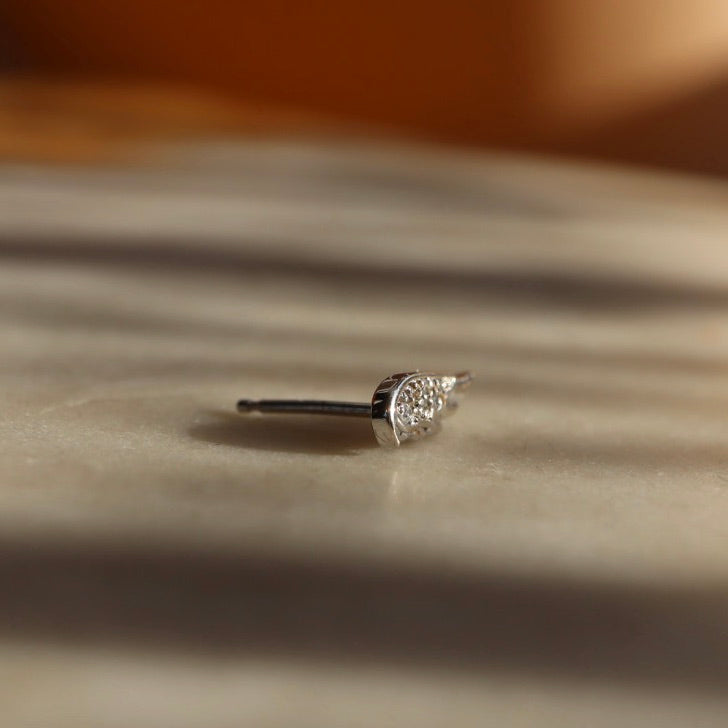 Single Diamond Wing Stud Earring